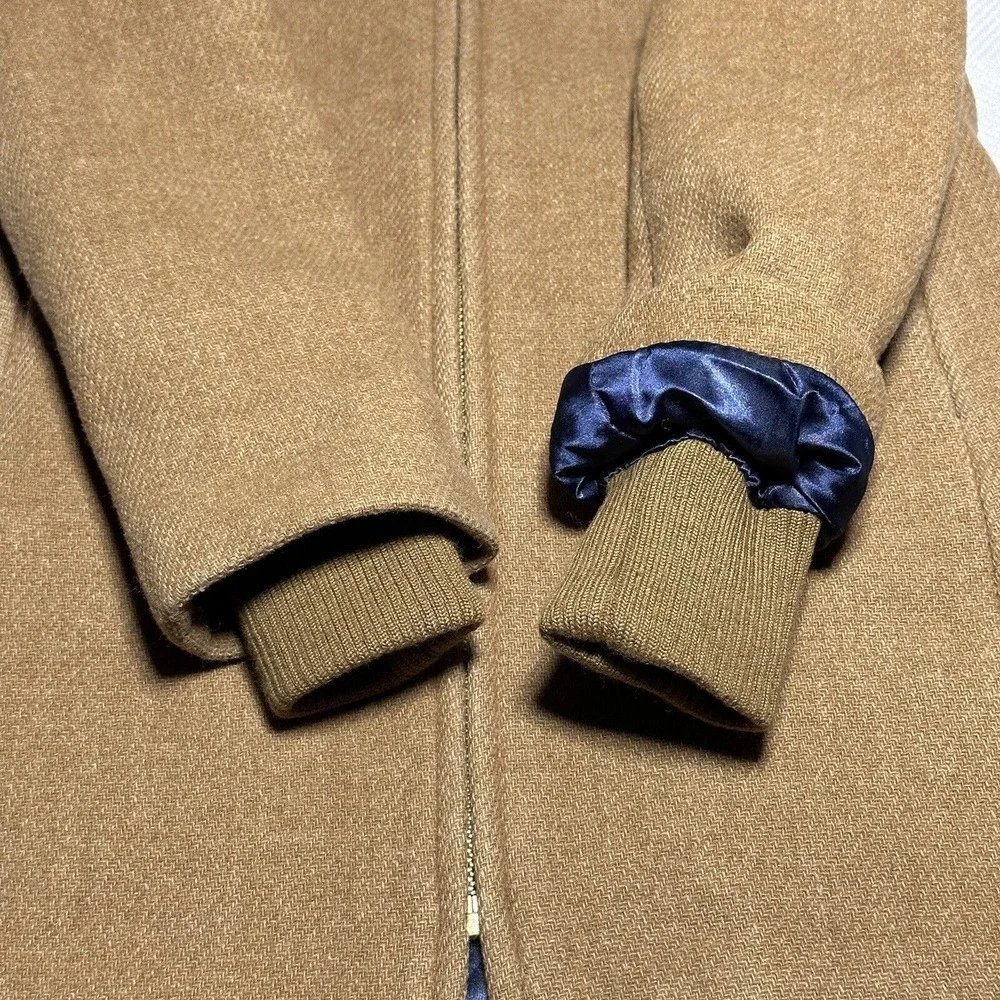 J Crew Brown Wool Lodge Coat Women's Size 00 Italian Stadium Cloth Nello Gori - Picture 3 of 14